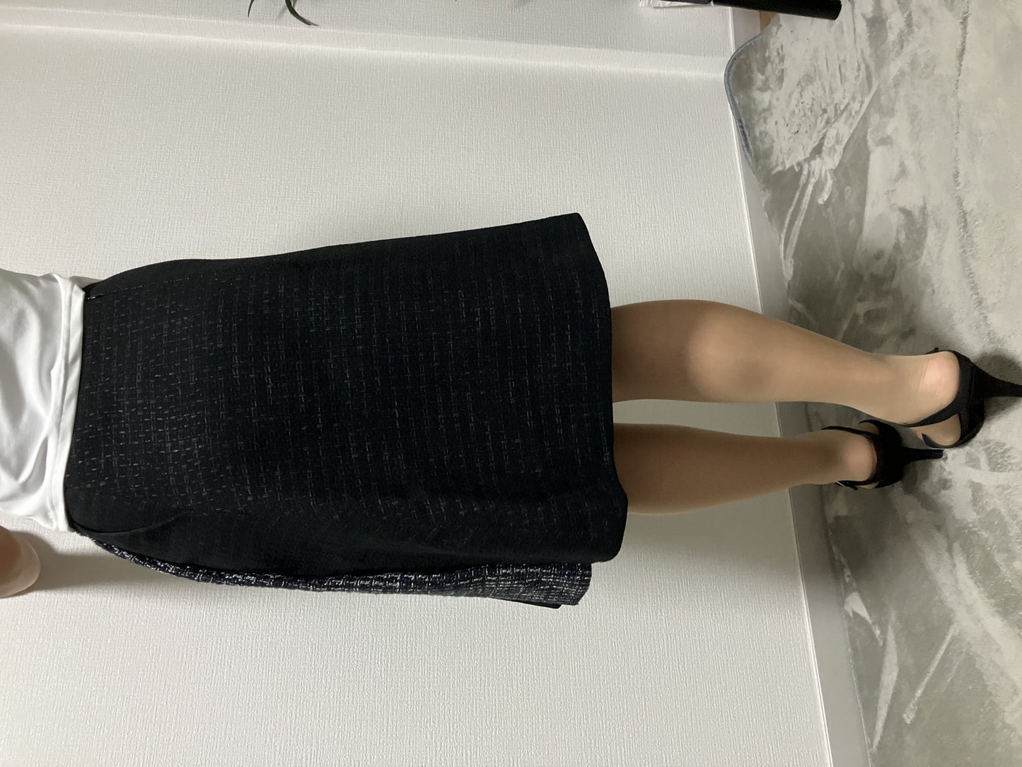 Jil Sander Skirt Tweed Black Size 32 Length 56cm Waist 34cm