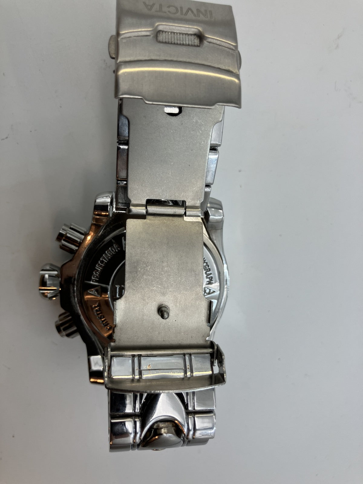 Invicta Men’s 60mm Big Face Chronograph Watch – Stainless Steel Silver, 17cm Wrist, 6 Extra Links, Box – Japan Seller