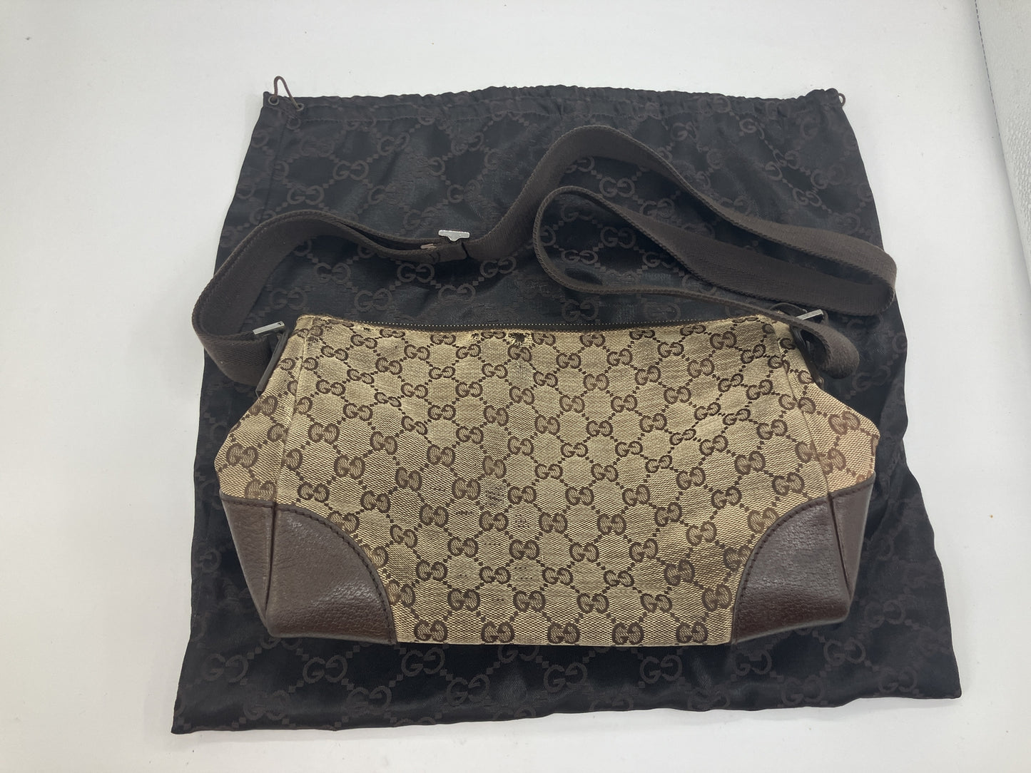 GUCCI GG Canvas 114273 Shoulder Crossbody Bag Beige Brown Italy