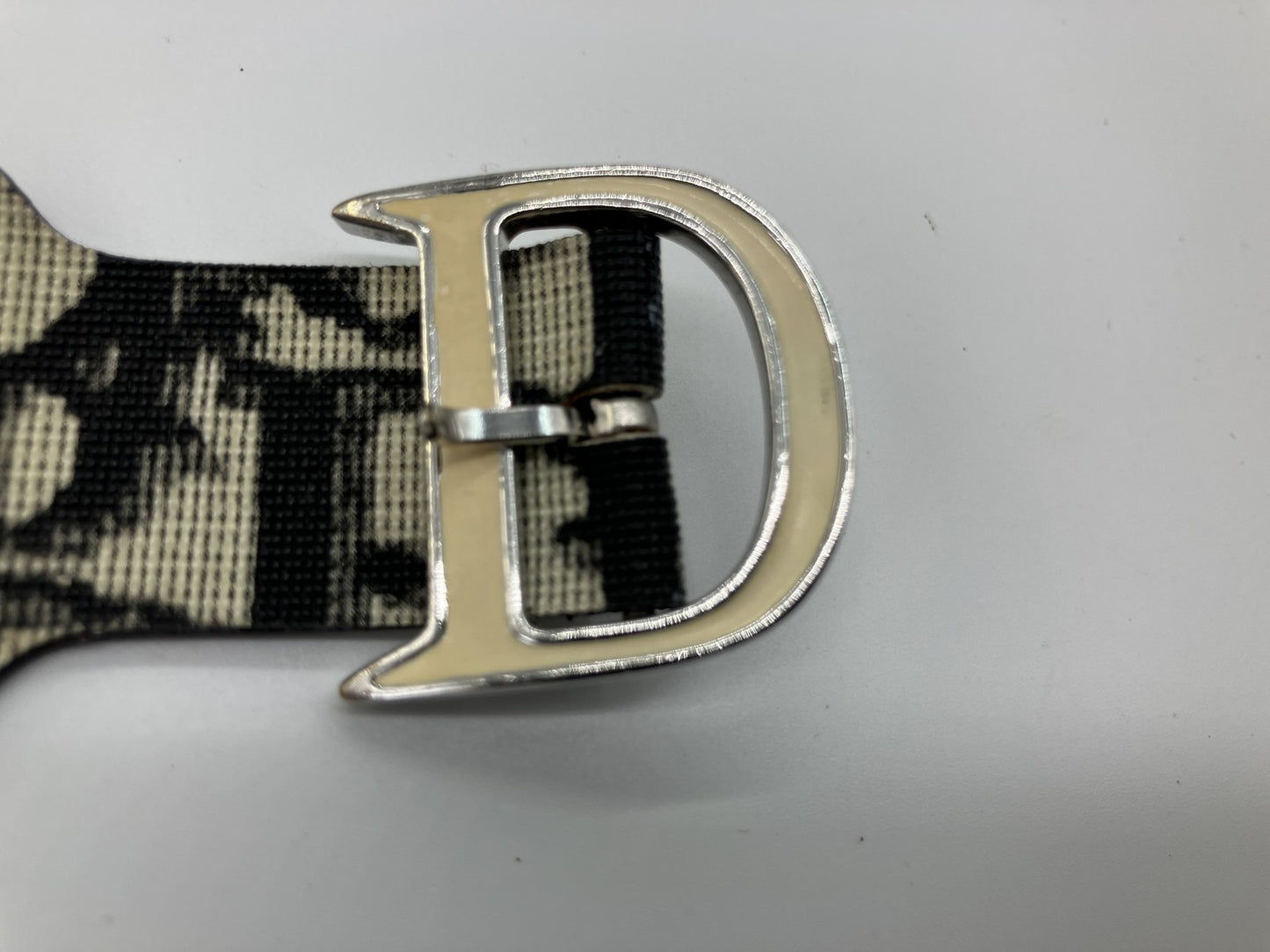 Christian Dior Oblique Trotter Canvas Bracelet D Buckle Wristband w/ Dust Bag