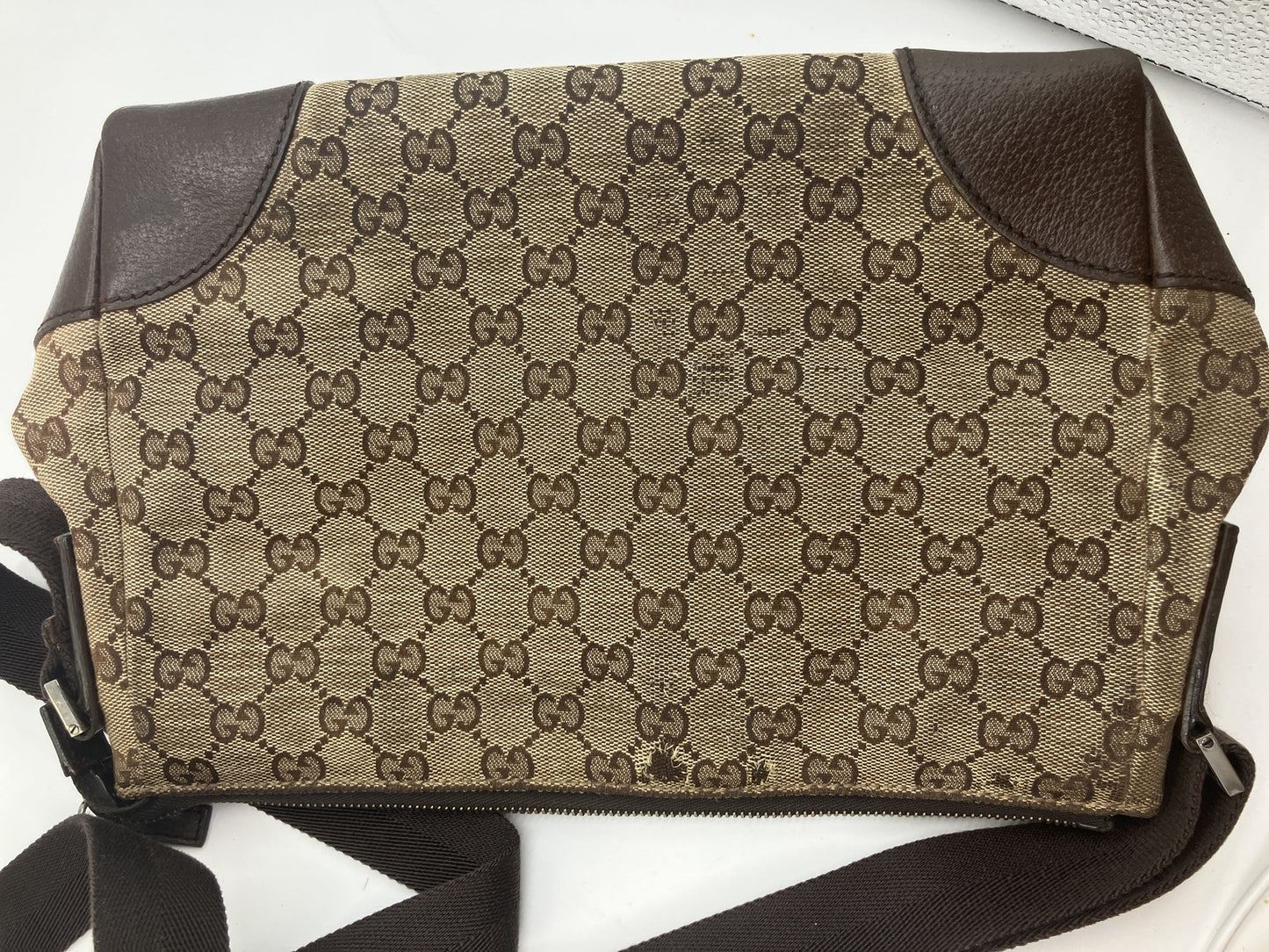 GUCCI GG Canvas 114273 Shoulder Crossbody Bag Beige Brown Italy