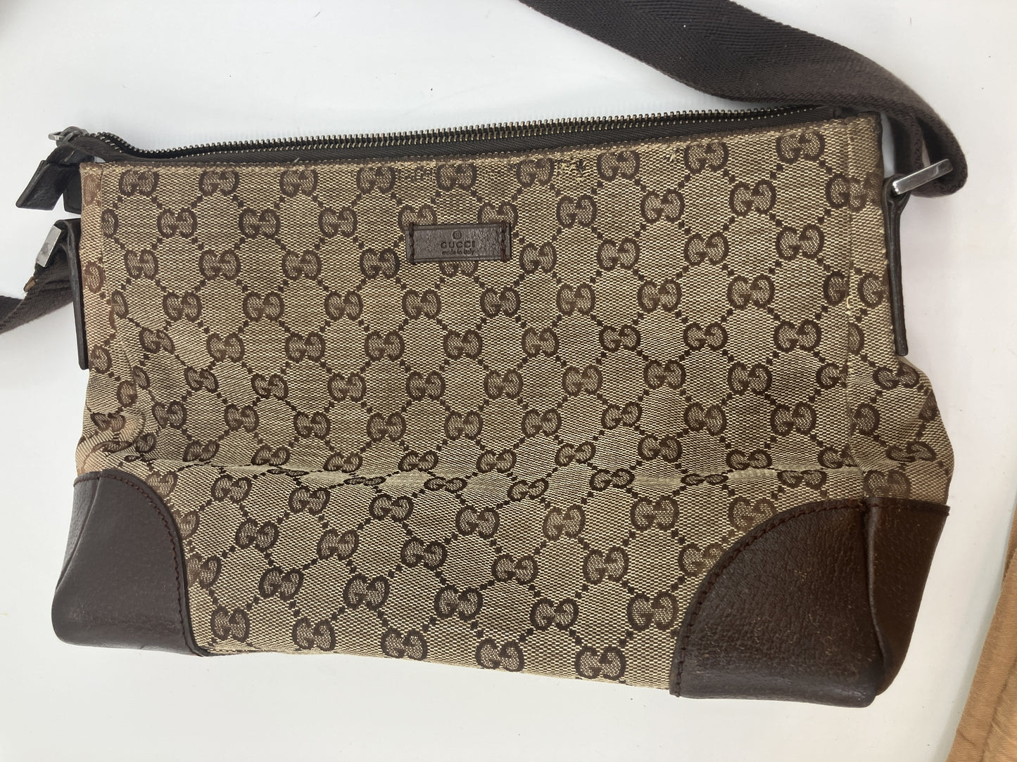 GUCCI GG Canvas 114273 Shoulder Crossbody Bag Beige Brown Italy