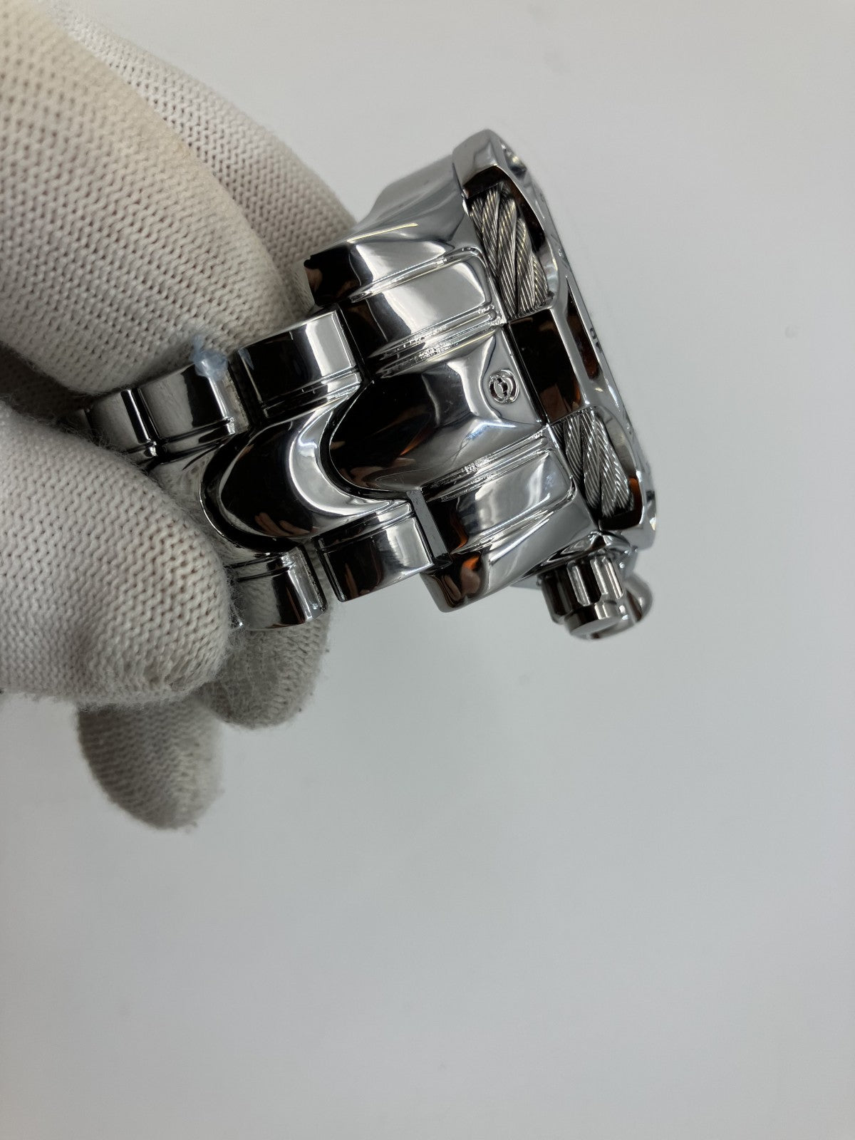 Invicta Men’s 60mm Big Face Chronograph Watch – Stainless Steel Silver, 17cm Wrist, 6 Extra Links, Box – Japan Seller