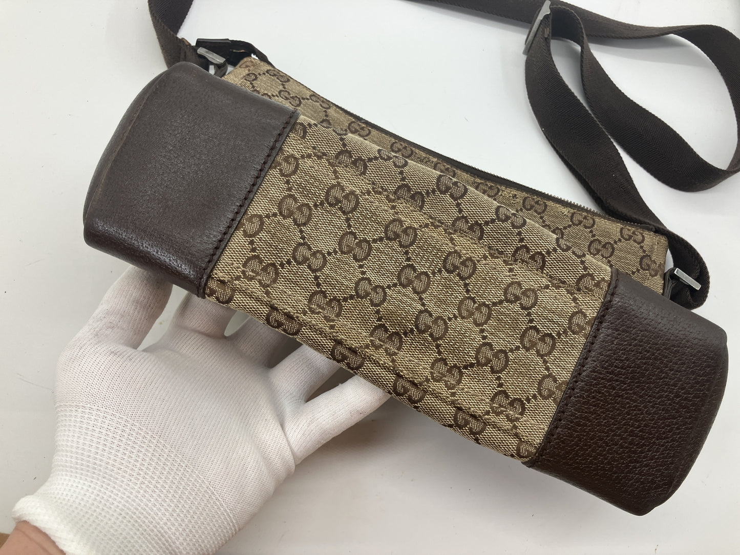 GUCCI GG Canvas 114273 Shoulder Crossbody Bag Beige Brown Italy