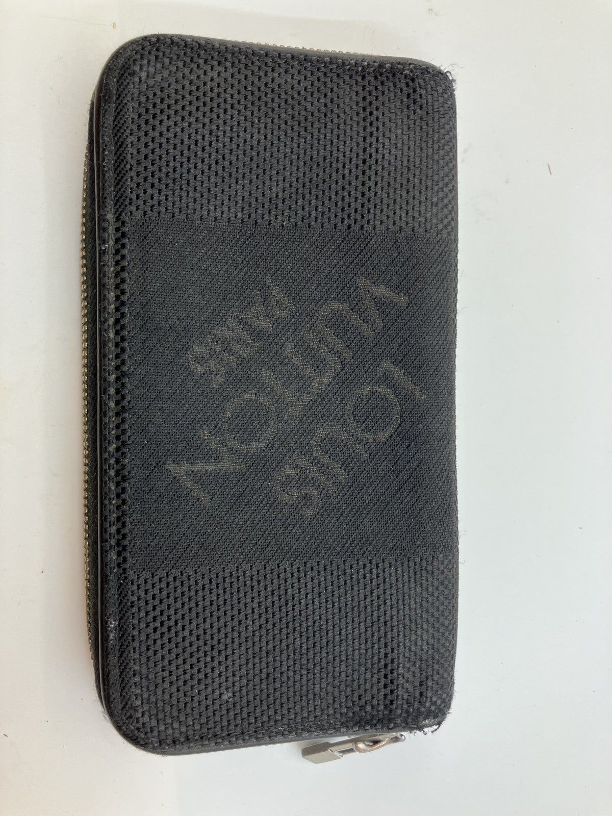 LOUIS VUITTON Damier Geant Zip-Around Long Wallet M93546 Black w/ Box, Dust Bag, Receipts