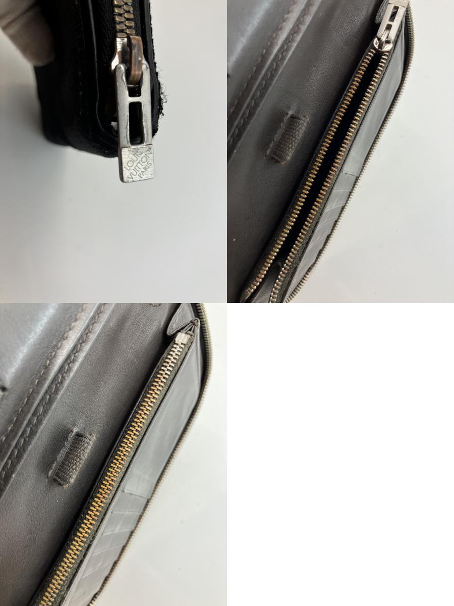 LOUIS VUITTON Damier Geant Zip-Around Long Wallet M93546 Black w/ Box, Dust Bag, Receipts