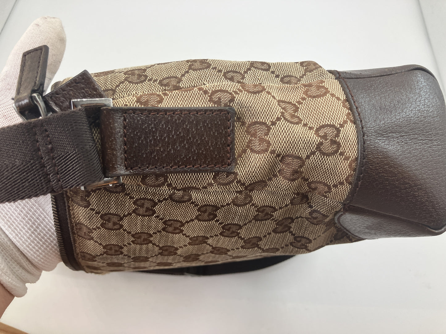 GUCCI GG Canvas 114273 Shoulder Crossbody Bag Beige Brown Italy
