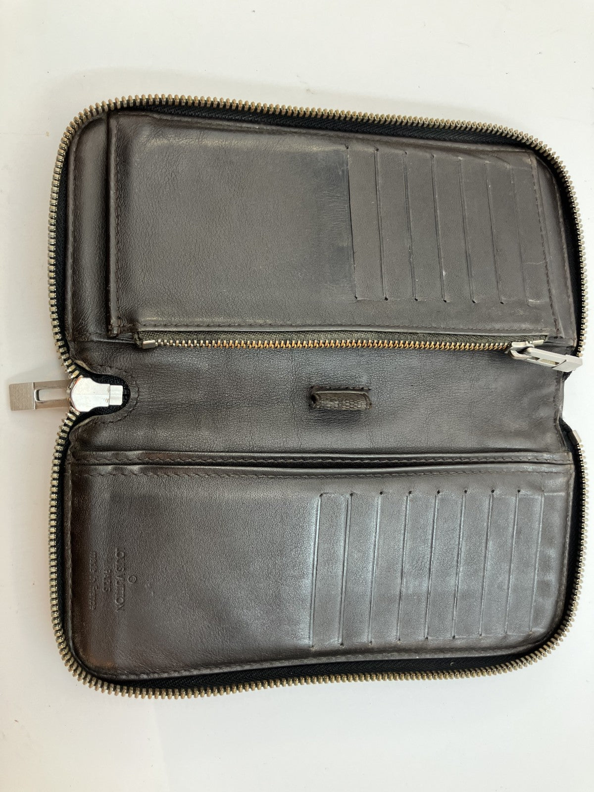 LOUIS VUITTON Damier Geant Zip-Around Long Wallet M93546 Black w/ Box, Dust Bag, Receipts