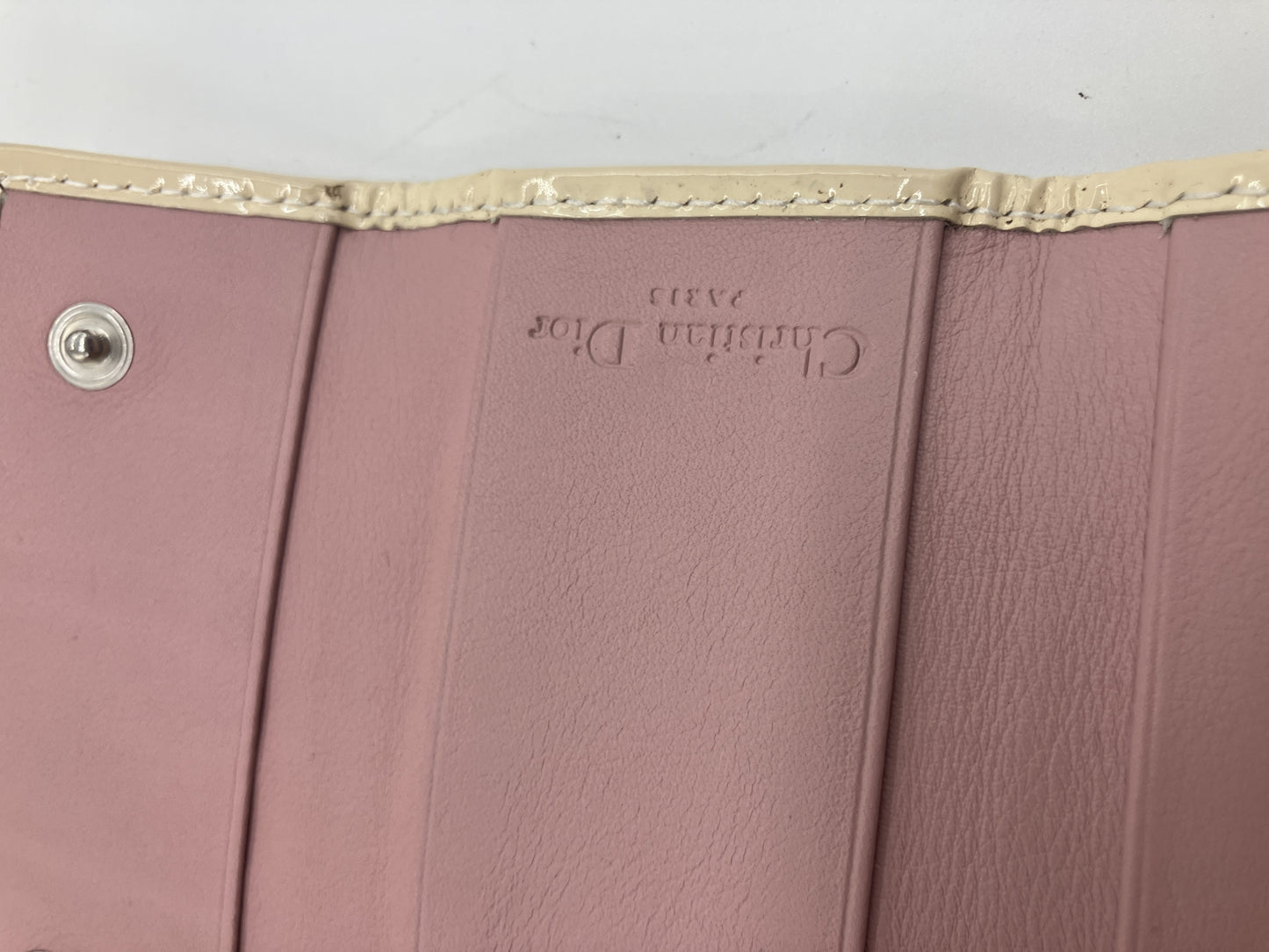 Christian Dior Trotter Pink Canvas 4-Key Holder Rhinestone Made in Italy