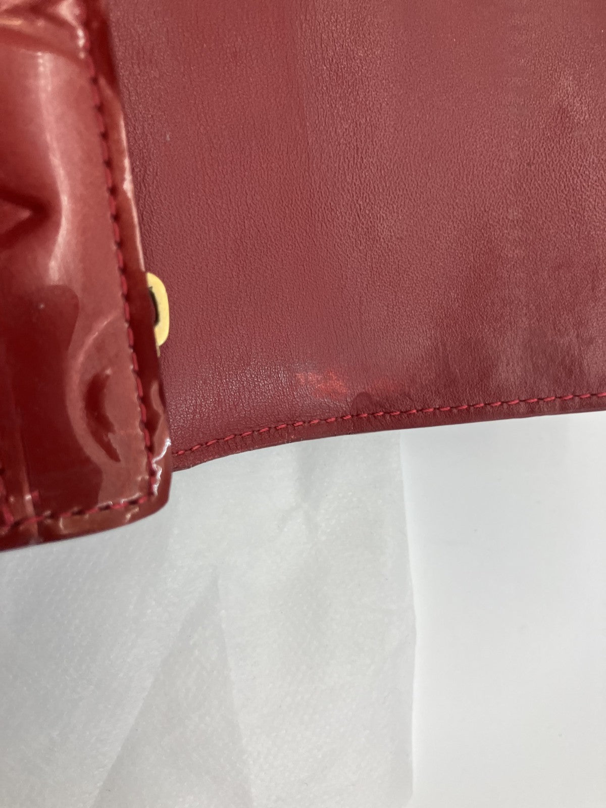 LOUIS VUITTON Monogram Vernis Portefeuille Sarah Long Wallet Red Patent Leather TS1162 Made in France