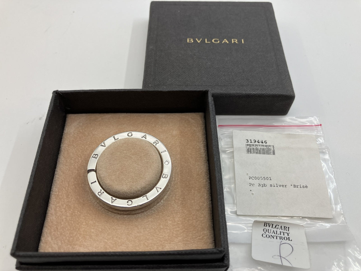 Bulgari Key Ring SV925 Diameter 3.3cm (1.30 inch) Key Case/Key Holder Box included Free Shipping 