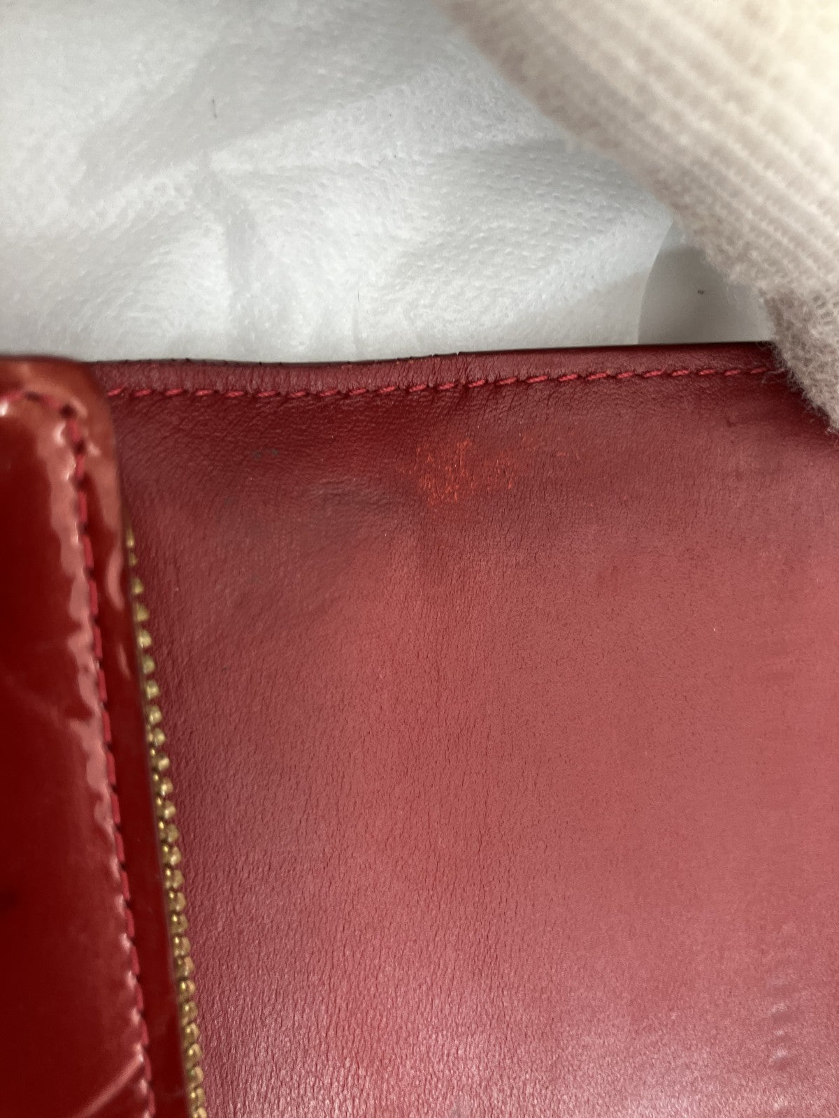 LOUIS VUITTON Monogram Vernis Portefeuille Sarah Long Wallet Red Patent Leather TS1162 Made in France