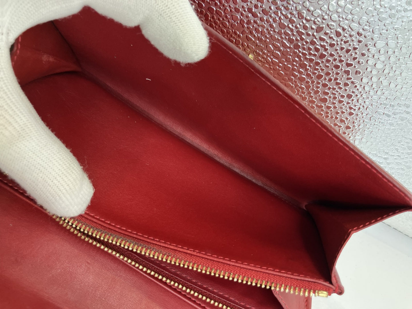 LOUIS VUITTON Monogram Vernis Portefeuille Sarah Long Wallet Red Patent Leather TS1162 Made in France