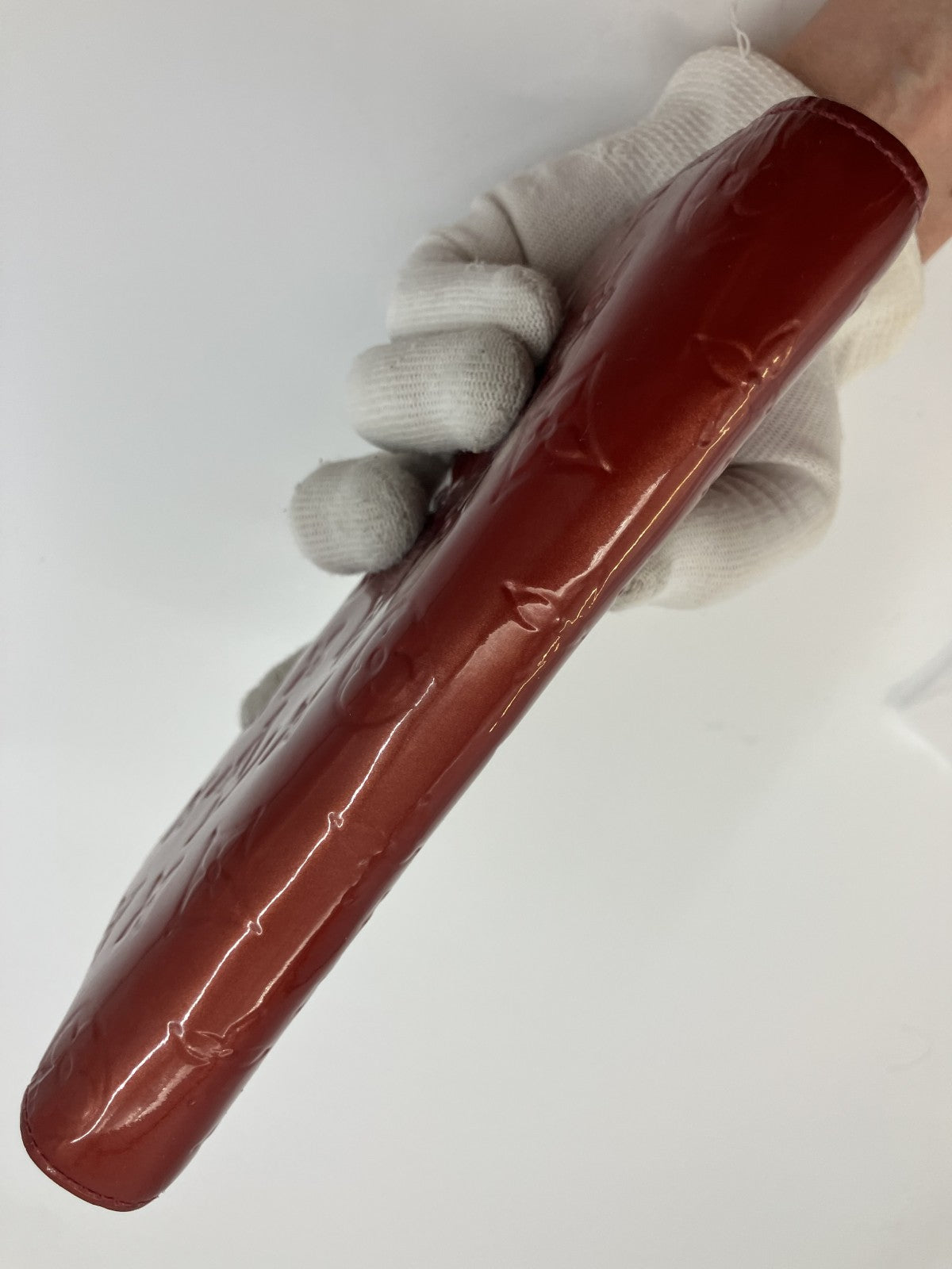 LOUIS VUITTON Monogram Vernis Portefeuille Sarah Long Wallet Red Patent Leather TS1162 Made in France