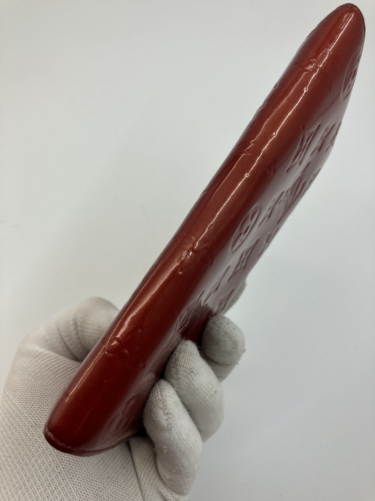 LOUIS VUITTON Monogram Vernis Portefeuille Sarah Long Wallet Red Patent Leather TS1162 Made in France