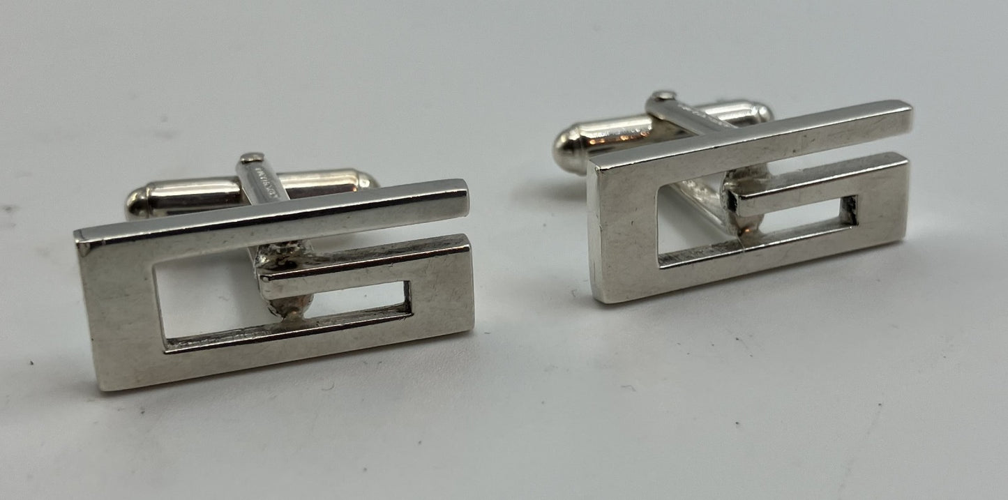 GUCCI G logo cufflinks SV925 11.4g Free shipping 