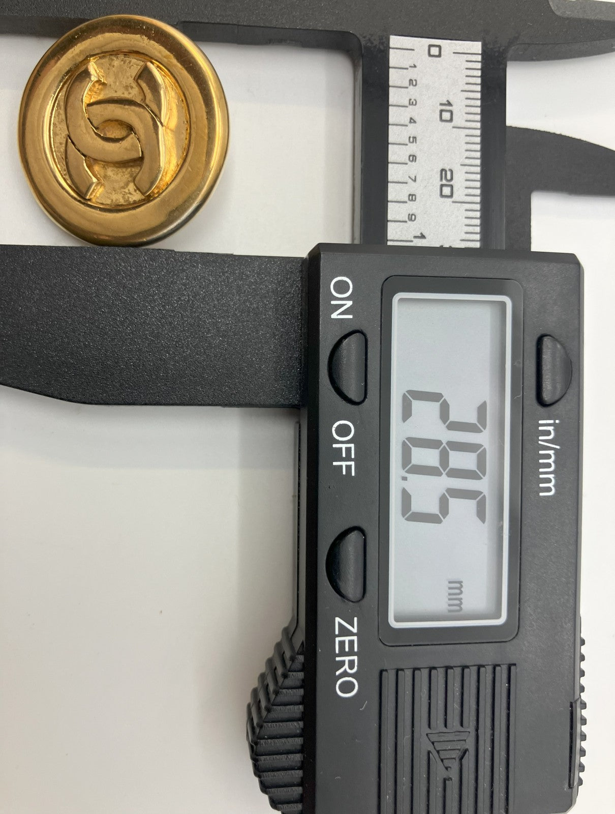 CHANEL CC Logo Round Earring, Single, Gold Tone, 1.1" Diameter, Made in France