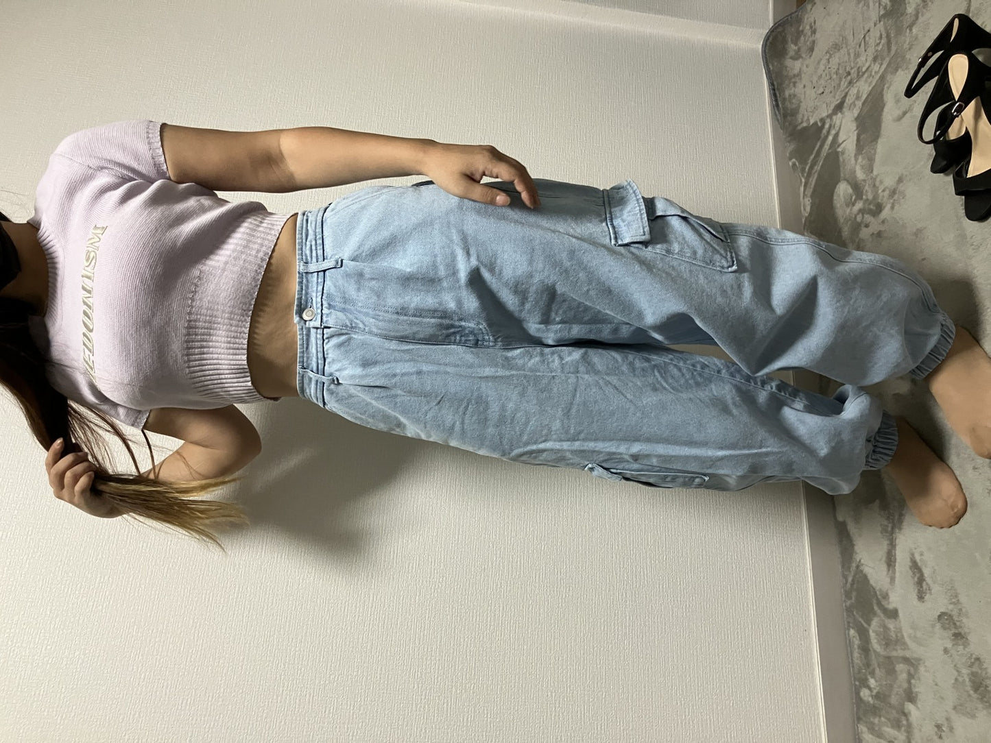 Tops Short Sleeve Dusty Lavender Top only (pants not included) .