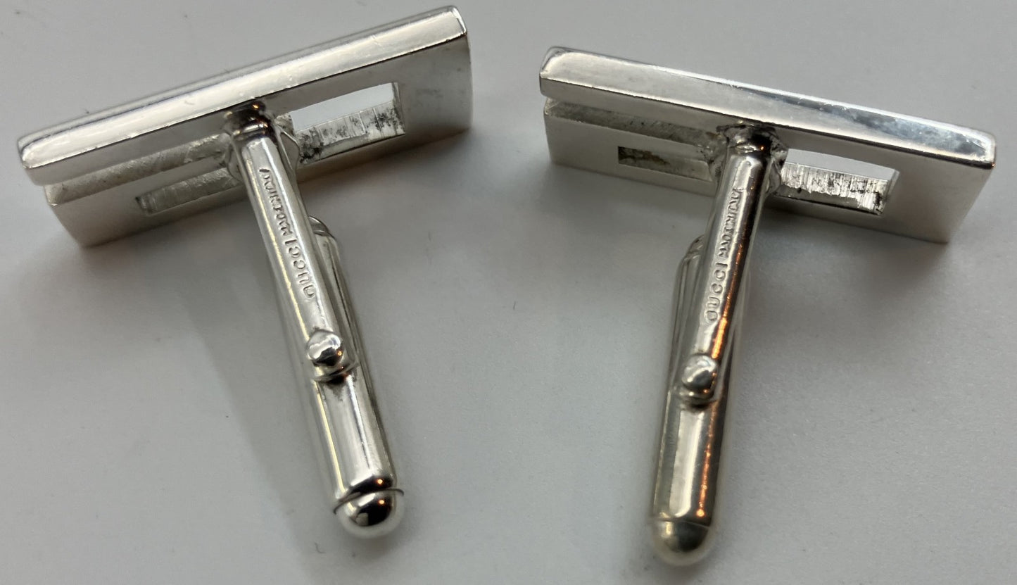 GUCCI G Logo Cufflinks SV925 11.4g