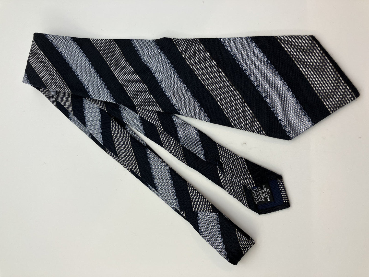 CHANEL Tie - Navy & Gray - 10 cm (3.94 inch) Wide -
