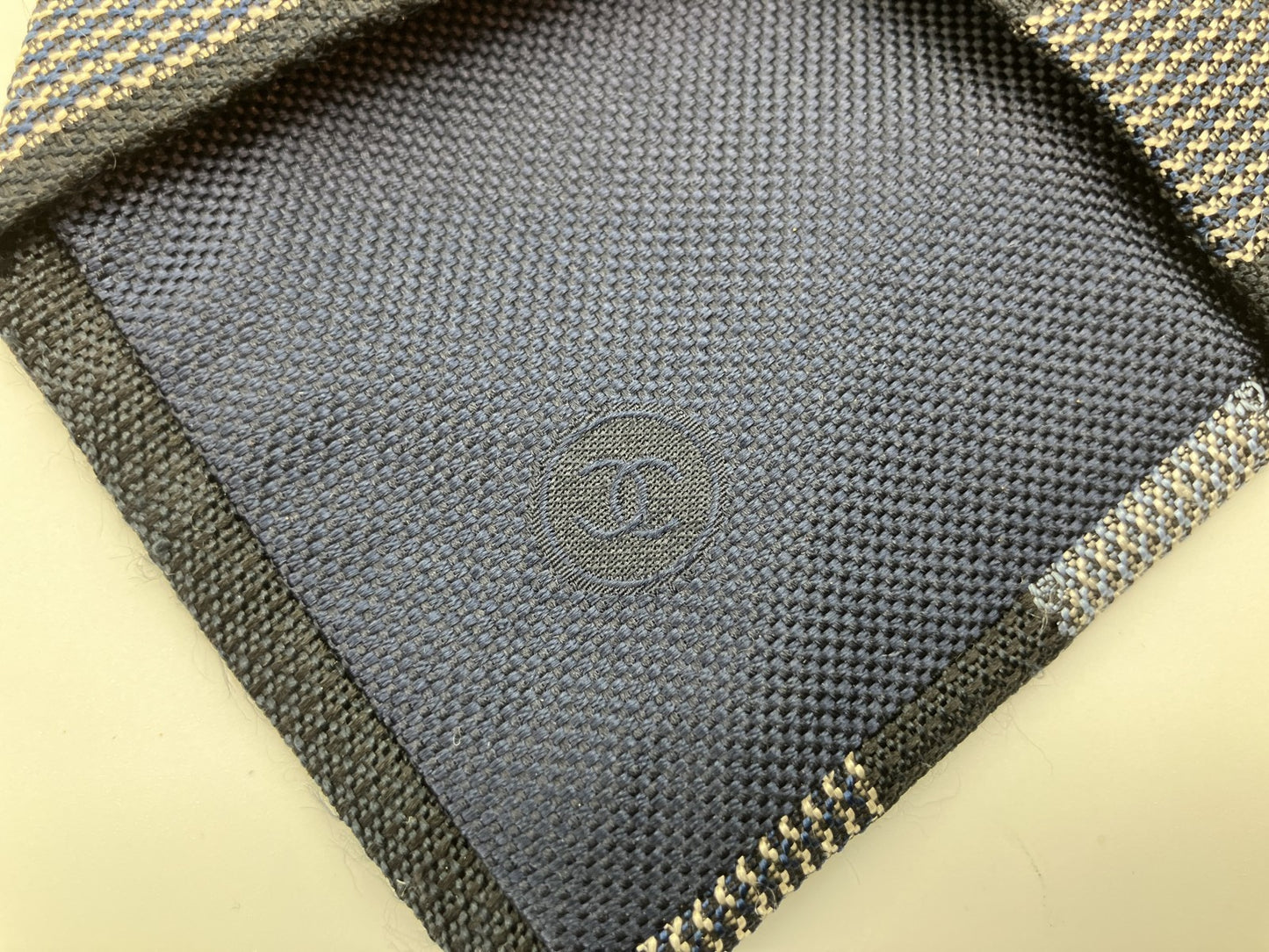 CHANEL Tie - Navy & Gray - 10 cm (3.94 inch) Wide -