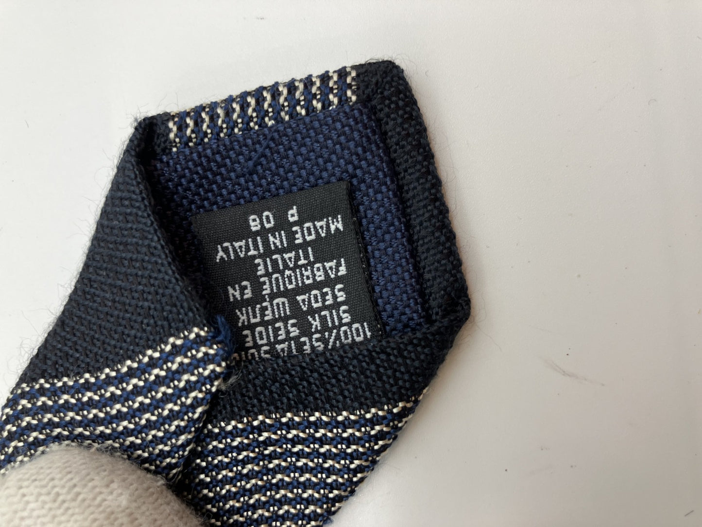 CHANEL Tie - Navy & Gray - 10 cm (3.94 inch) Wide -