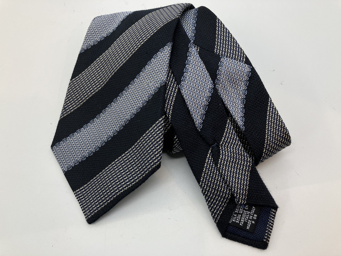 CHANEL Tie - Navy & Gray - 10 cm (3.94 inch) Wide -