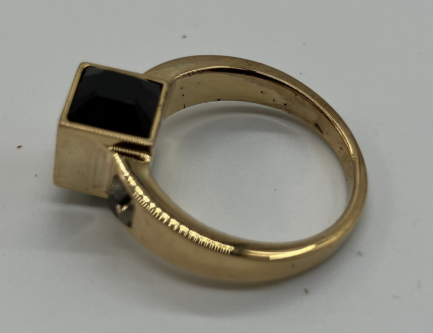 Louis Vuitton Gamble Ring Gold Crystal Black M75426 Size US 5.5 EU 50 JP 10