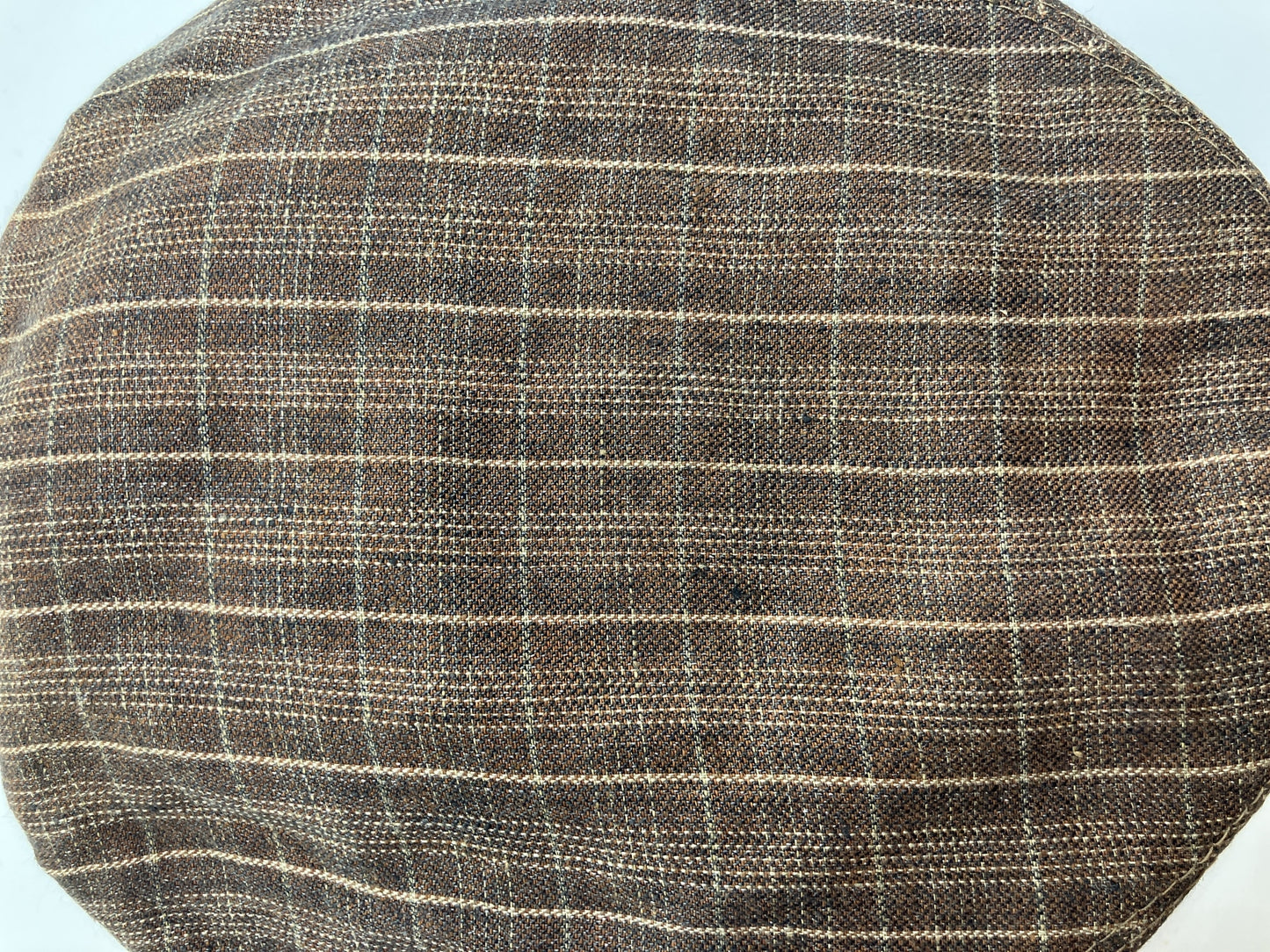 HERMES Motsch Men's 100% Linen Flat Cap Brown Plaid Check Size 59