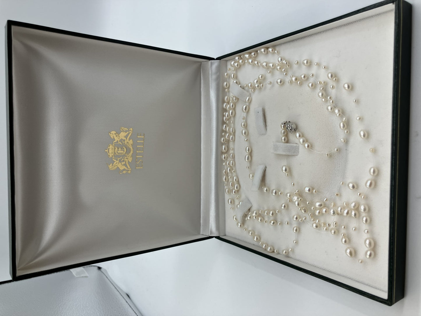 Freshwater Pearl Multi Strand Necklace 49cm 3.2-6.0mm Cluster Pearl Silver Clasp Box