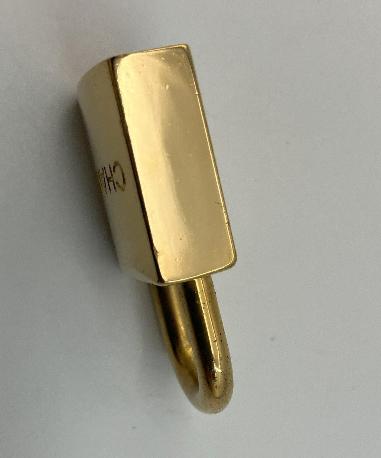 CHANEL Padlock Charm Pendant Top Gold Tone 4cm - Key Missing