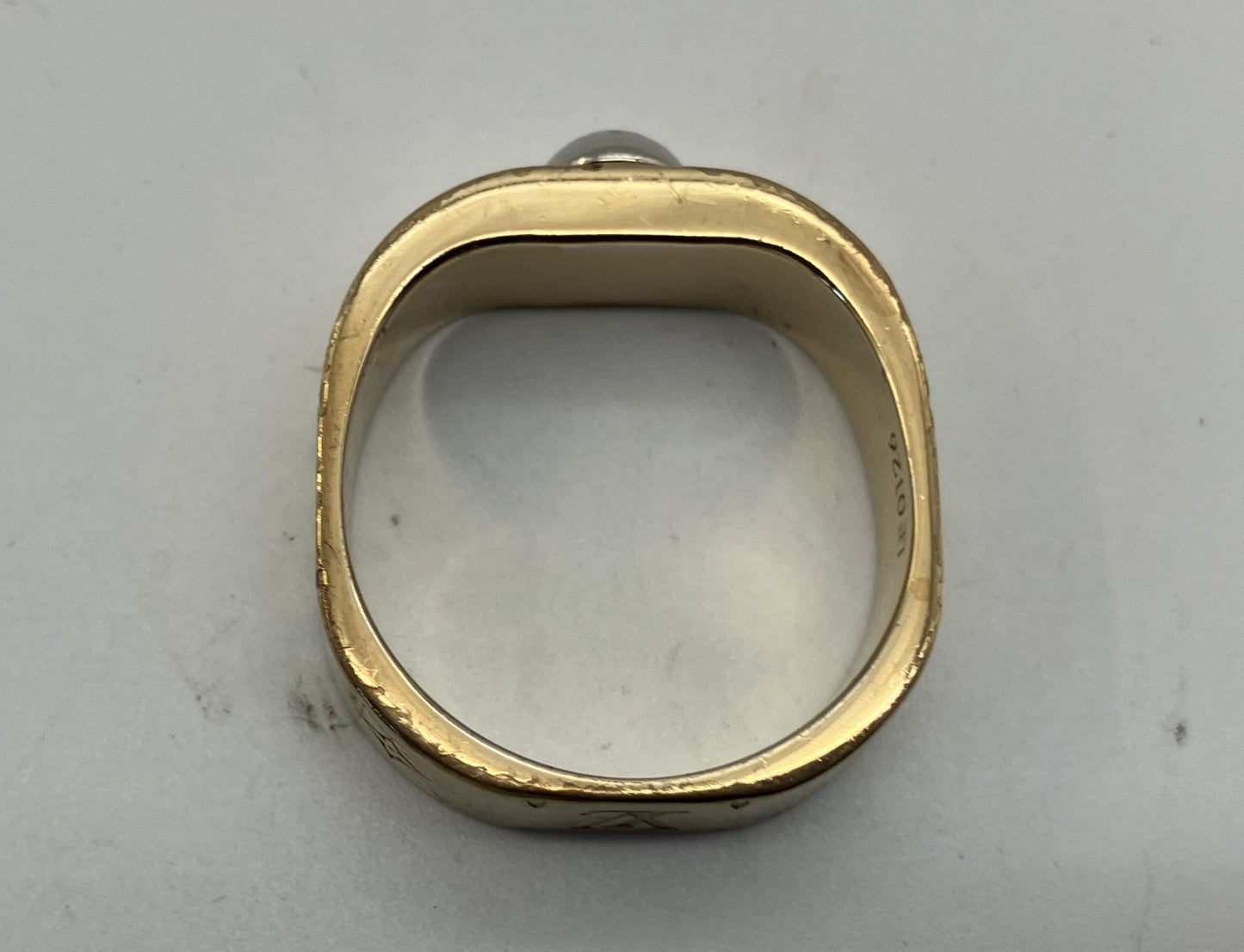 LOUIS VUITTON M00212 Nanogram Ring Size L (JP 15) (US 8) (EU 55) Gold Free Shipping 