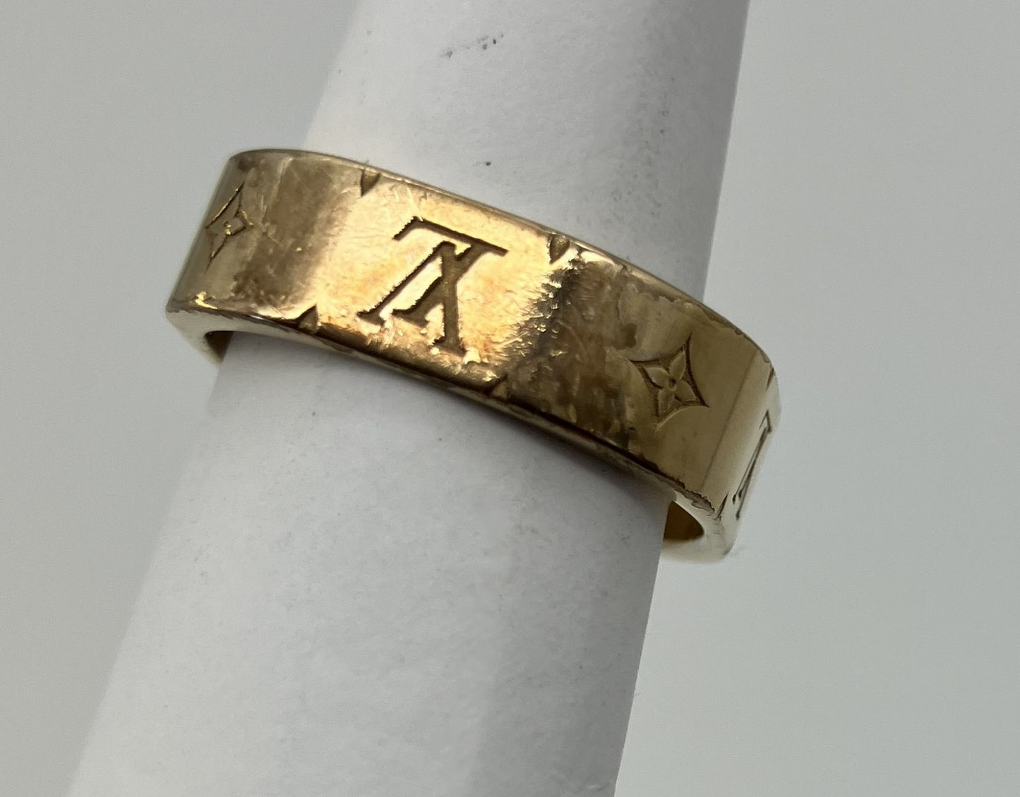 LOUIS VUITTON M00212 Nanogram Ring Size L (JP 15) (US 8) (EU 55) Gold Free Shipping 