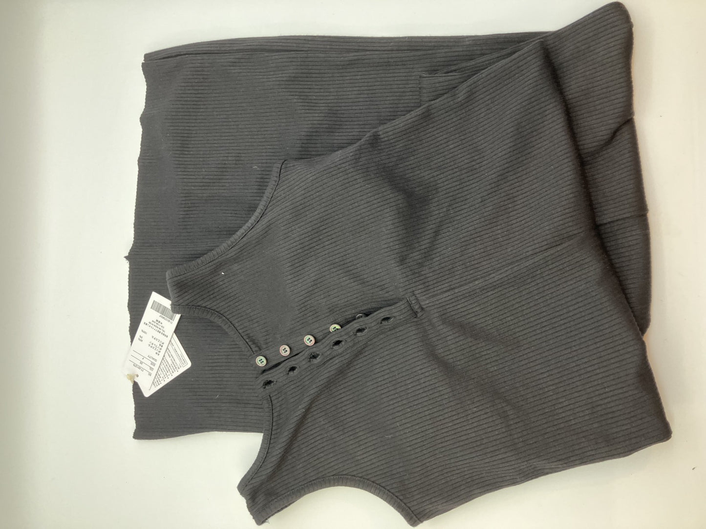 Bonjour Sagan black long dress, ribbed material, 11.8" slit, stretch material, padded, sleeveless, beautiful silhouette, worn image included, unused with tags, 5% follow ,