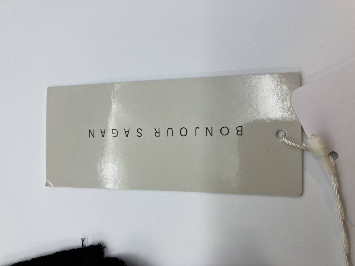 Bonjour Sagan black long dress, ribbed material, 11.8" slit, stretch material, padded, sleeveless, beautiful silhouette, worn image included, unused with tags, 5% follow ,