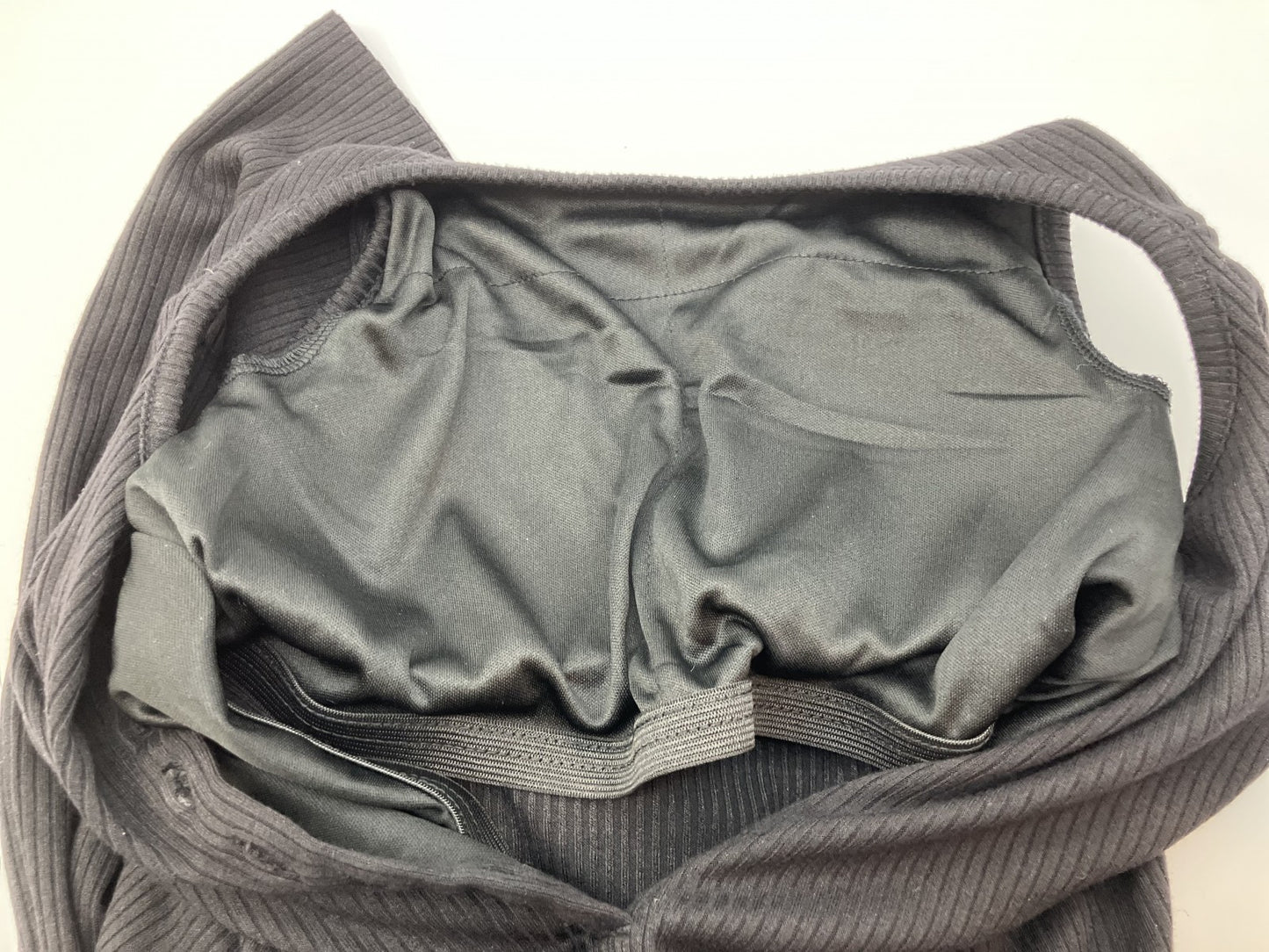 Bonjour Sagan black long dress, ribbed material, 11.8" slit, stretch material, padded, sleeveless, beautiful silhouette, worn image included, unused with tags, 5% follow ,