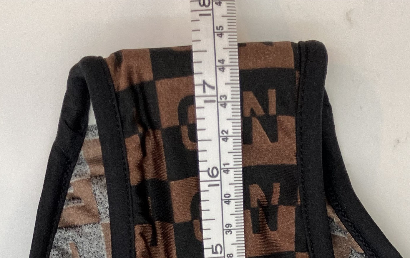 [Wearing picture included] FENDI logo one-piece swimsuit brown IT40 S-M size