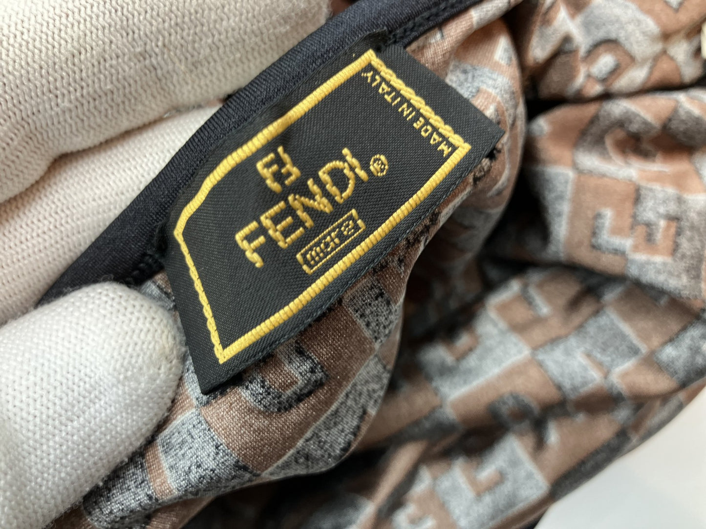 [Wearing picture included] FENDI logo one-piece swimsuit brown IT40 S-M size