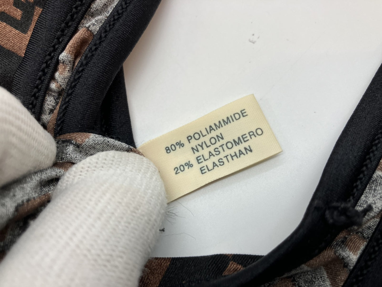 [Wearing picture included] FENDI logo one-piece swimsuit brown IT40 S-M size