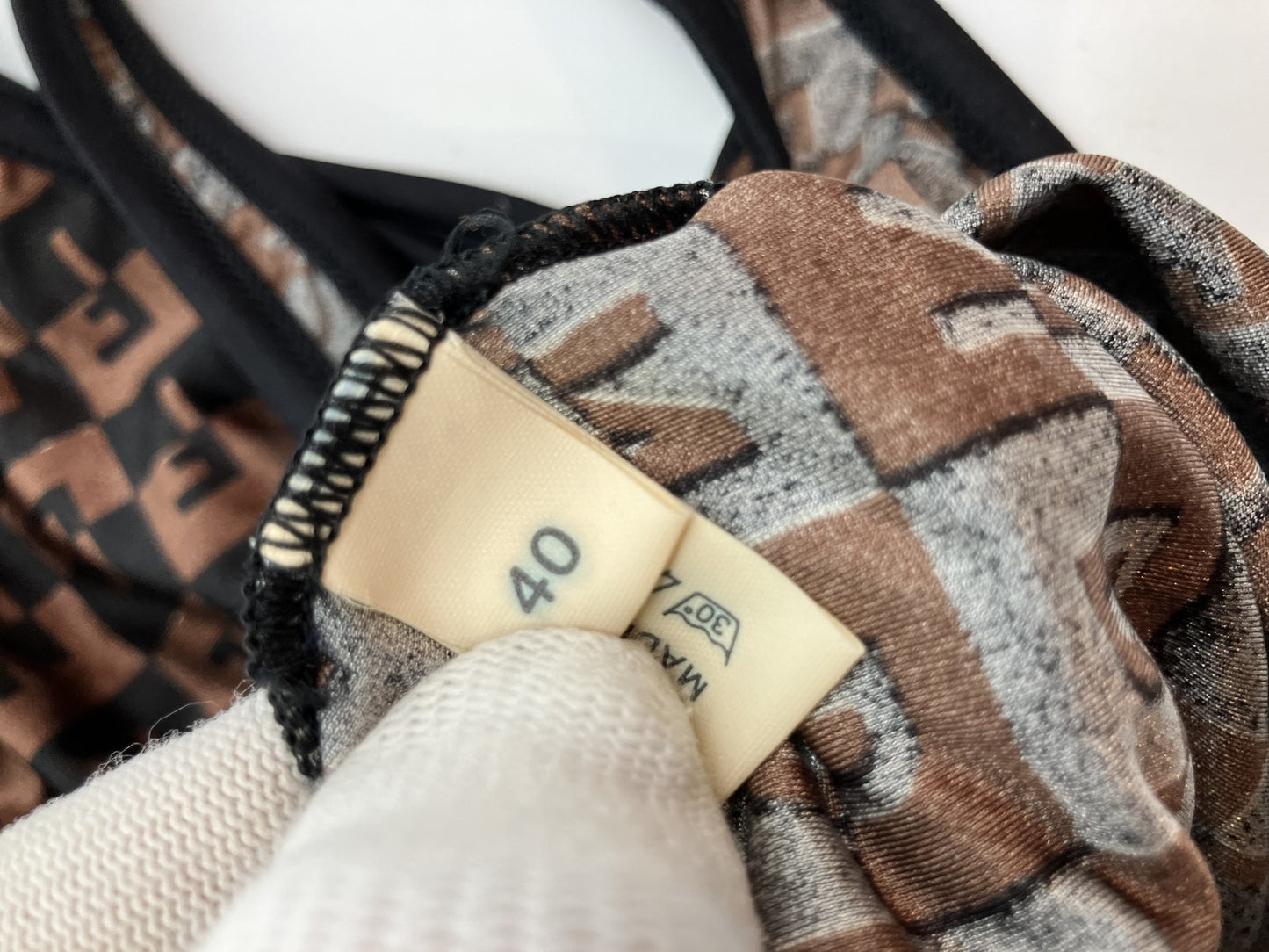 [Wearing picture included] FENDI logo one-piece swimsuit brown IT40 S-M size