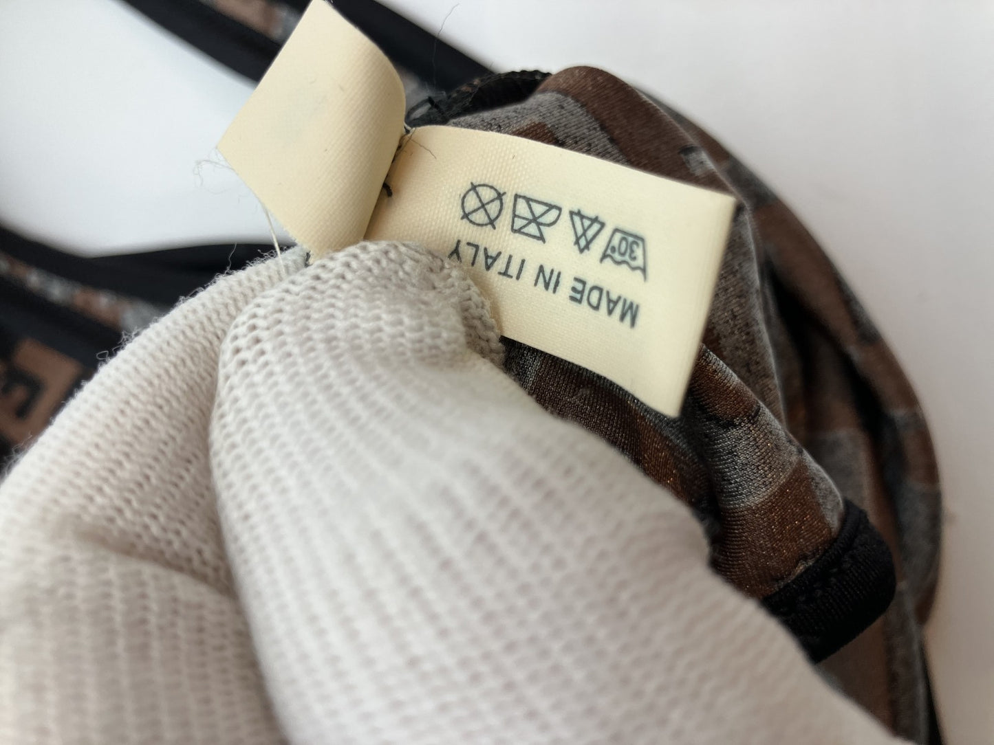 [Wearing picture included] FENDI logo one-piece swimsuit brown IT40 S-M size