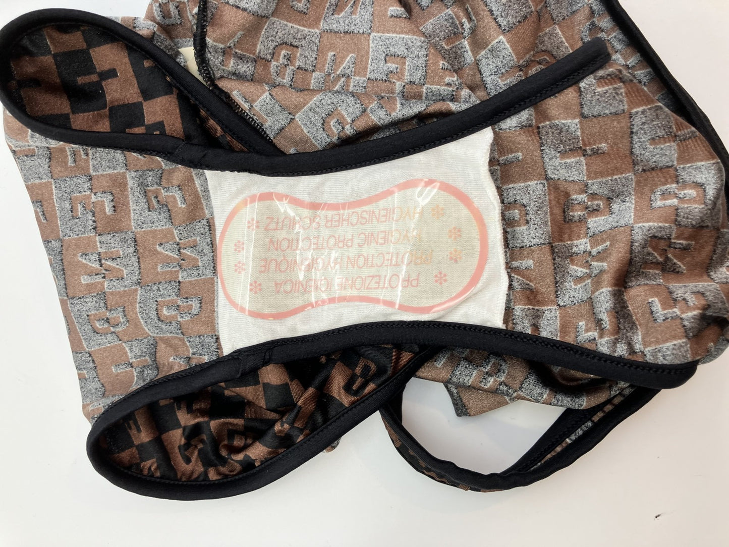 [Wearing picture included] FENDI logo one-piece swimsuit brown IT40 S-M size