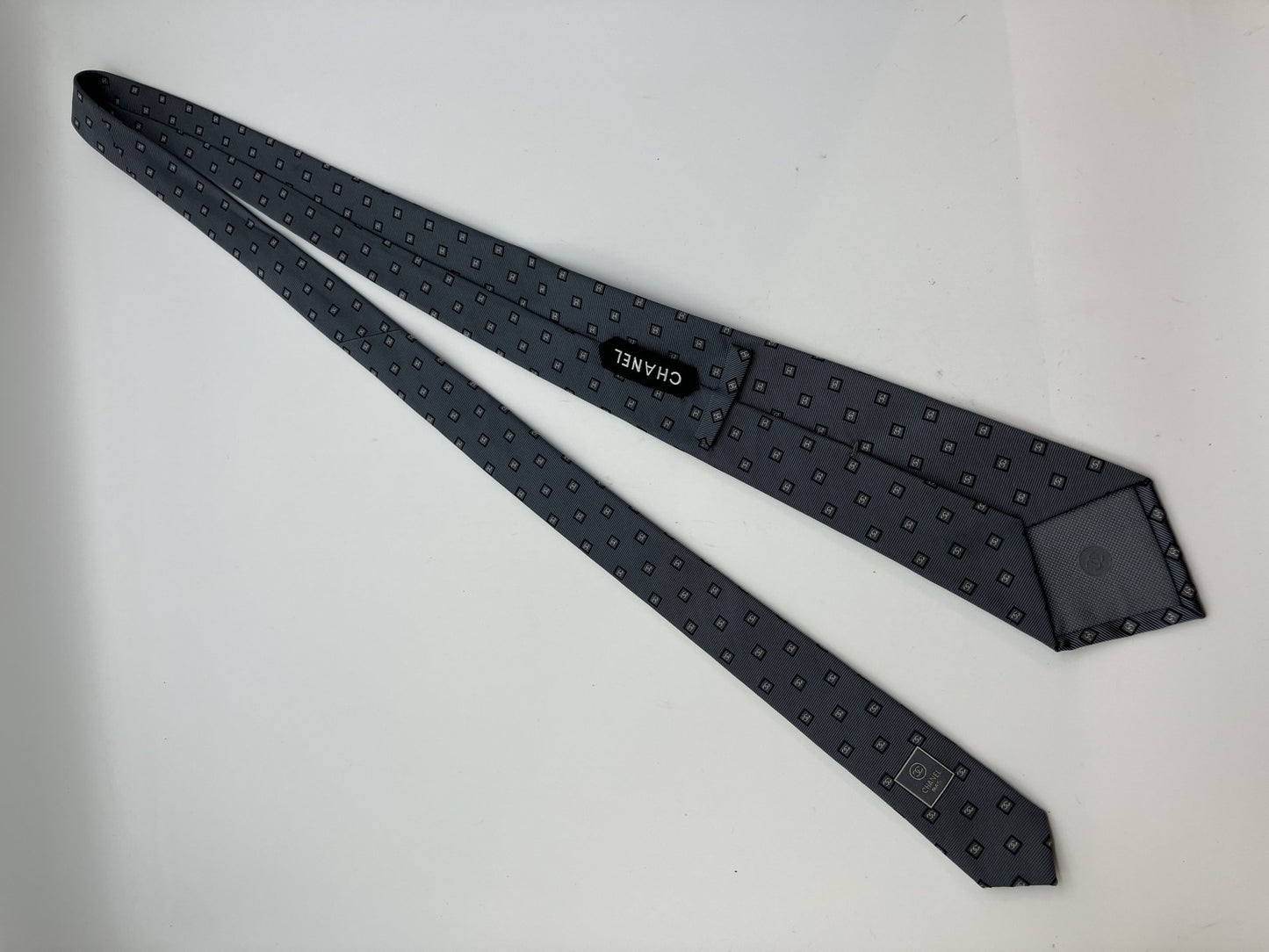 CHANEL Tie - Gray - 8 cm (3.14 inch) Wide -