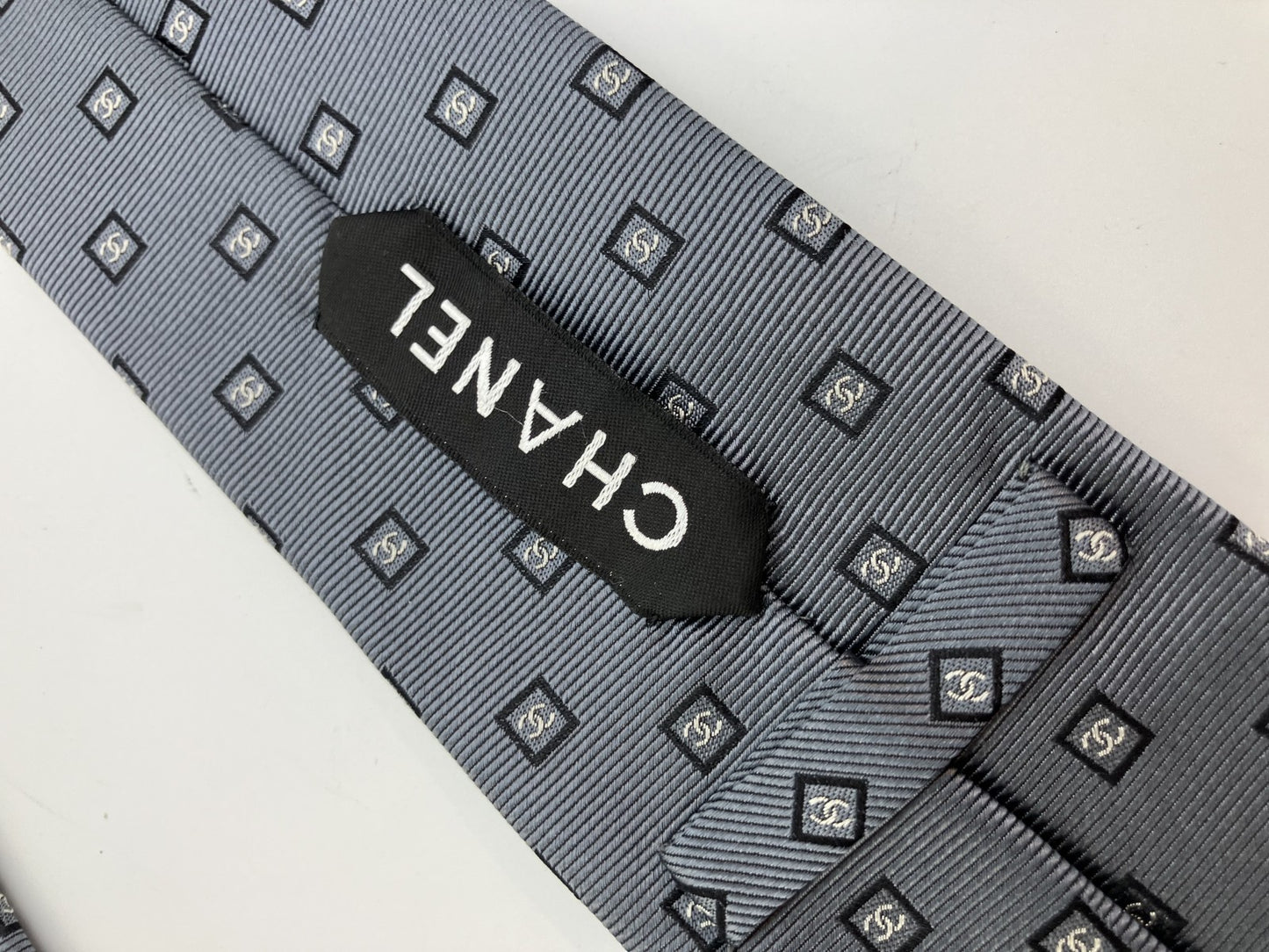 CHANEL Tie - Gray - 8 cm (3.14 inch) Wide -