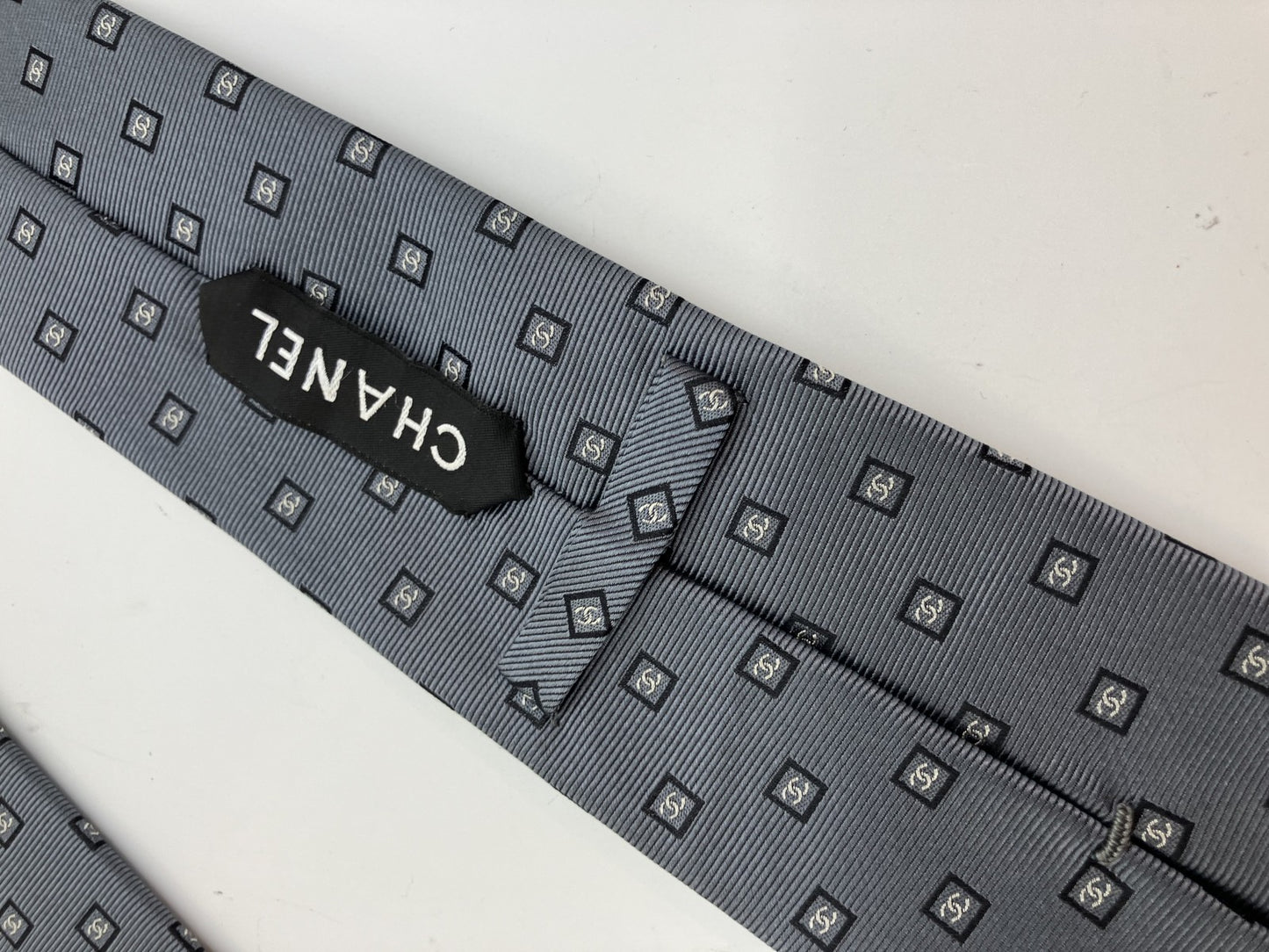 CHANEL Tie - Gray - 8 cm (3.14 inch) Wide -