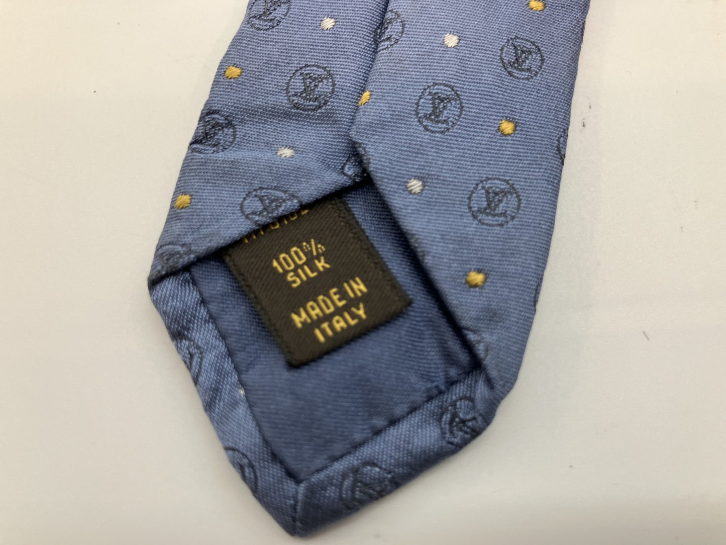 LOUIS VUITTON tie, blue-gray, width 8 cm (3.15 inch), box included, free shipping 