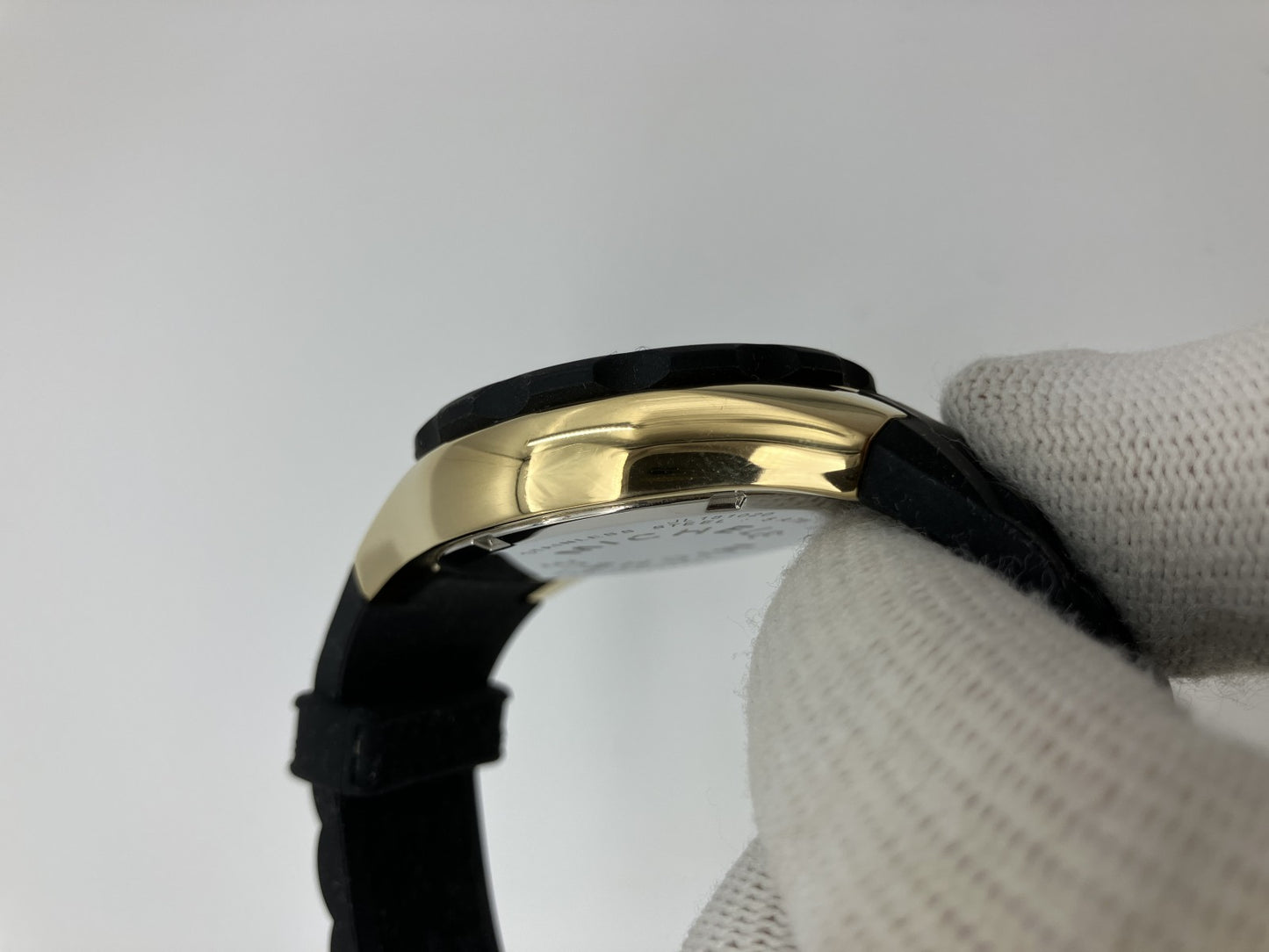 Michele Chronograph Leopard Dial Men’s Watch Rubber Strap Gold Tone w/ Box & Guarantee