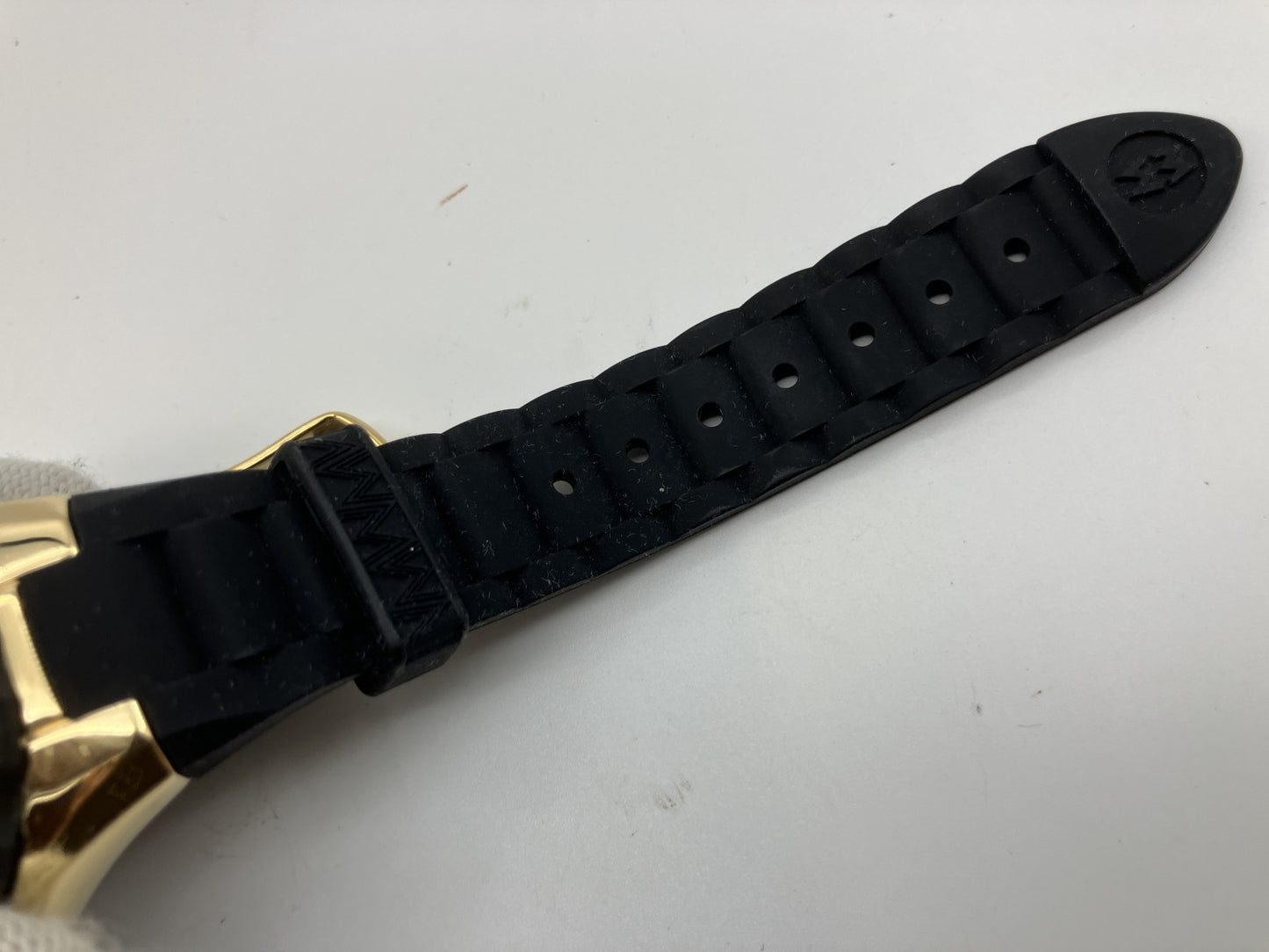 Michele Chronograph Leopard Dial Men’s Watch Rubber Strap Gold Tone w/ Box & Guarantee