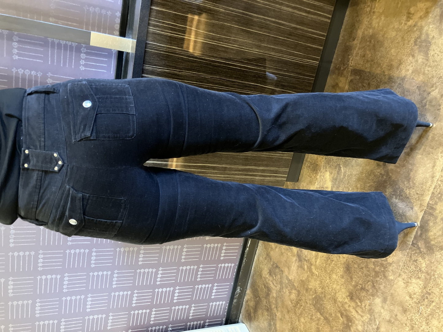 Michael Kors Black Corduroy Bootcut Pants Women Size 2 Flare