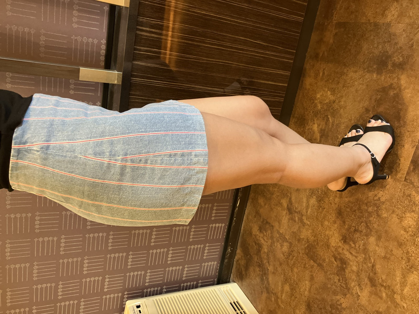 T Alexander Wang Striped Denim Mini Skirt Blue Size 0 Zip Back